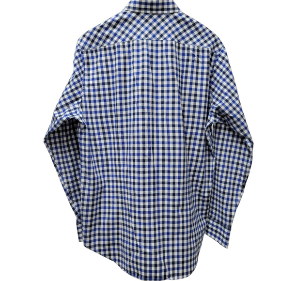 Report Collection Slim-Fit Coupe Adjustee 16.5 34/35 Button-Up Checkered Shirt - Picture 4 of 7